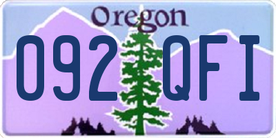 OR license plate 092QFI