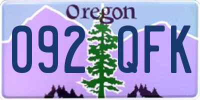 OR license plate 092QFK