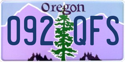 OR license plate 092QFS