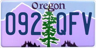 OR license plate 092QFV