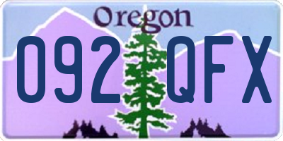 OR license plate 092QFX