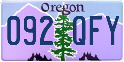 OR license plate 092QFY