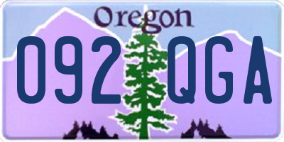 OR license plate 092QGA