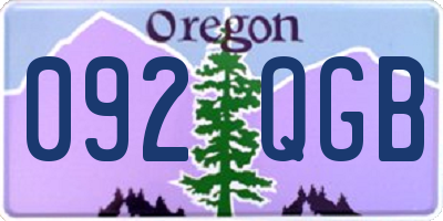 OR license plate 092QGB
