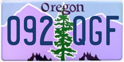 OR license plate 092QGF