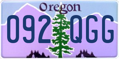 OR license plate 092QGG