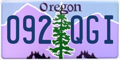 OR license plate 092QGI
