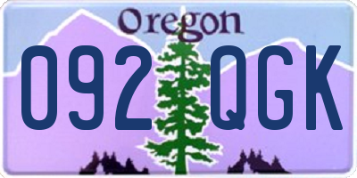 OR license plate 092QGK