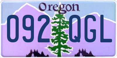 OR license plate 092QGL