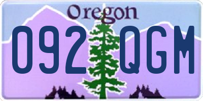 OR license plate 092QGM