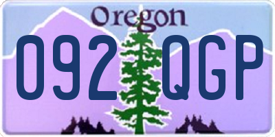 OR license plate 092QGP