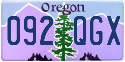 OR license plate 092QGX