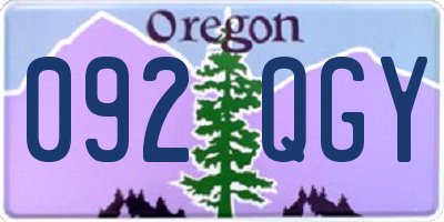 OR license plate 092QGY