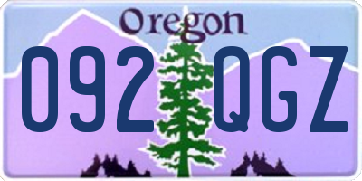 OR license plate 092QGZ