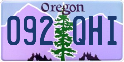 OR license plate 092QHI