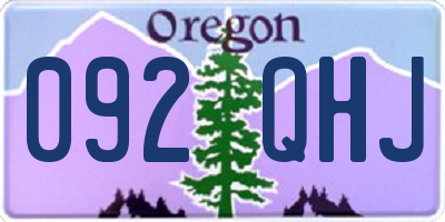 OR license plate 092QHJ