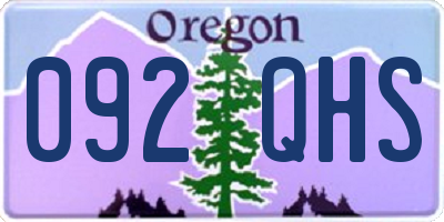 OR license plate 092QHS