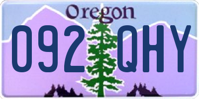 OR license plate 092QHY
