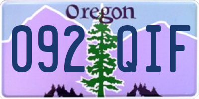OR license plate 092QIF
