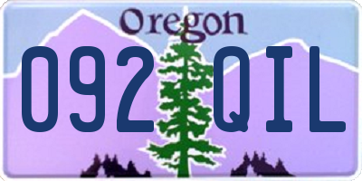 OR license plate 092QIL