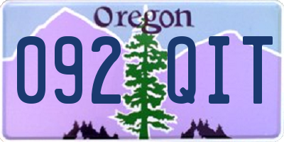 OR license plate 092QIT