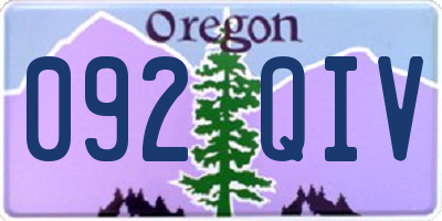 OR license plate 092QIV