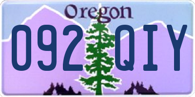 OR license plate 092QIY
