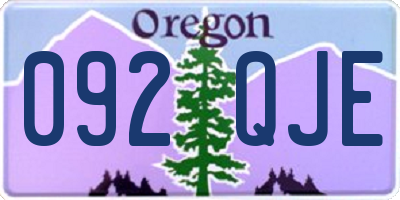 OR license plate 092QJE