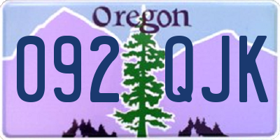 OR license plate 092QJK