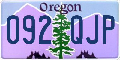 OR license plate 092QJP