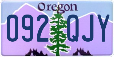 OR license plate 092QJY