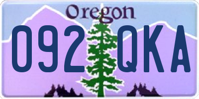 OR license plate 092QKA