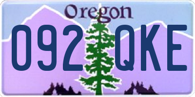 OR license plate 092QKE