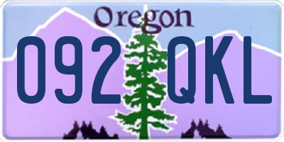 OR license plate 092QKL