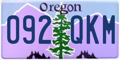 OR license plate 092QKM