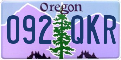 OR license plate 092QKR