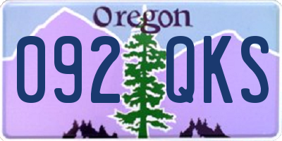 OR license plate 092QKS