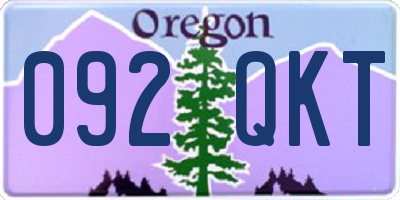 OR license plate 092QKT