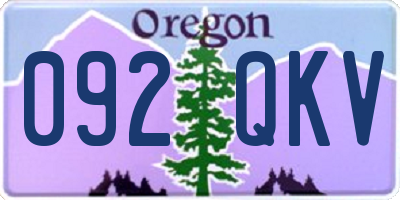 OR license plate 092QKV