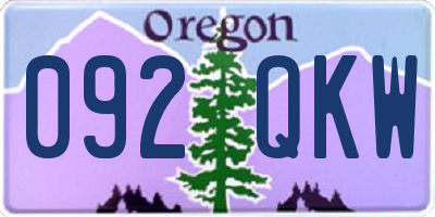 OR license plate 092QKW