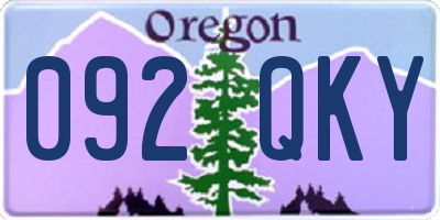 OR license plate 092QKY