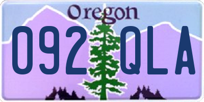 OR license plate 092QLA