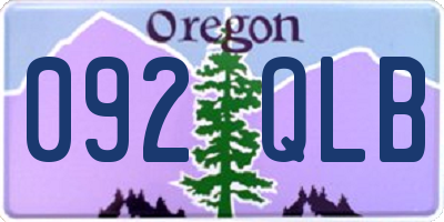 OR license plate 092QLB