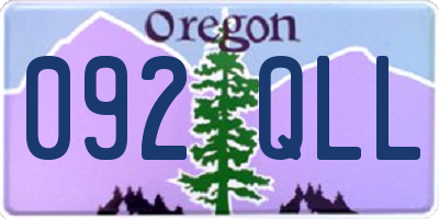 OR license plate 092QLL