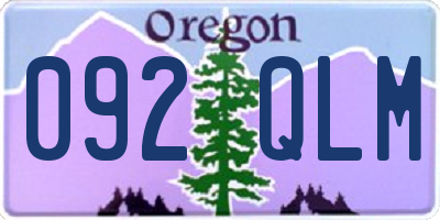 OR license plate 092QLM