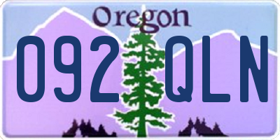 OR license plate 092QLN
