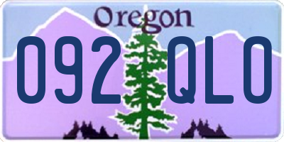 OR license plate 092QLO