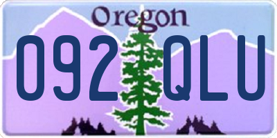 OR license plate 092QLU