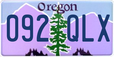 OR license plate 092QLX