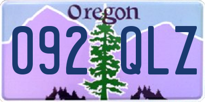 OR license plate 092QLZ